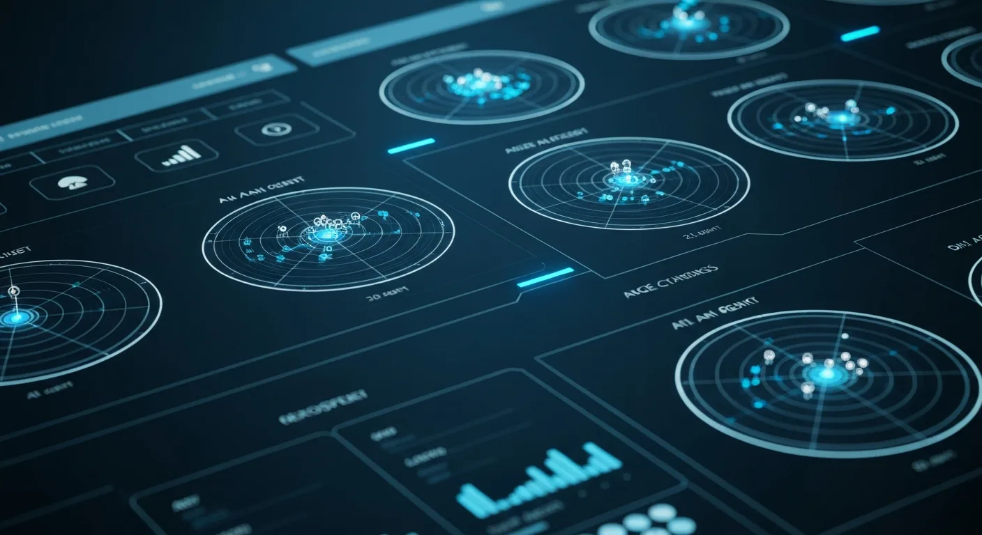 AI agent management dashboard - orchestrating multiple agent workflows like air traffic control