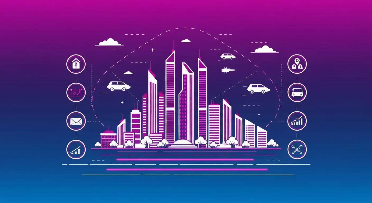 AI agents transforming industries - finance, software, healthcare, and legal sectors connected through AI