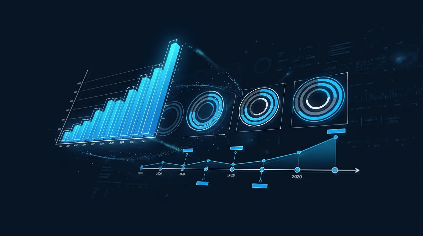 AI implementation success metrics dashboard with KPIs and progress indicators
